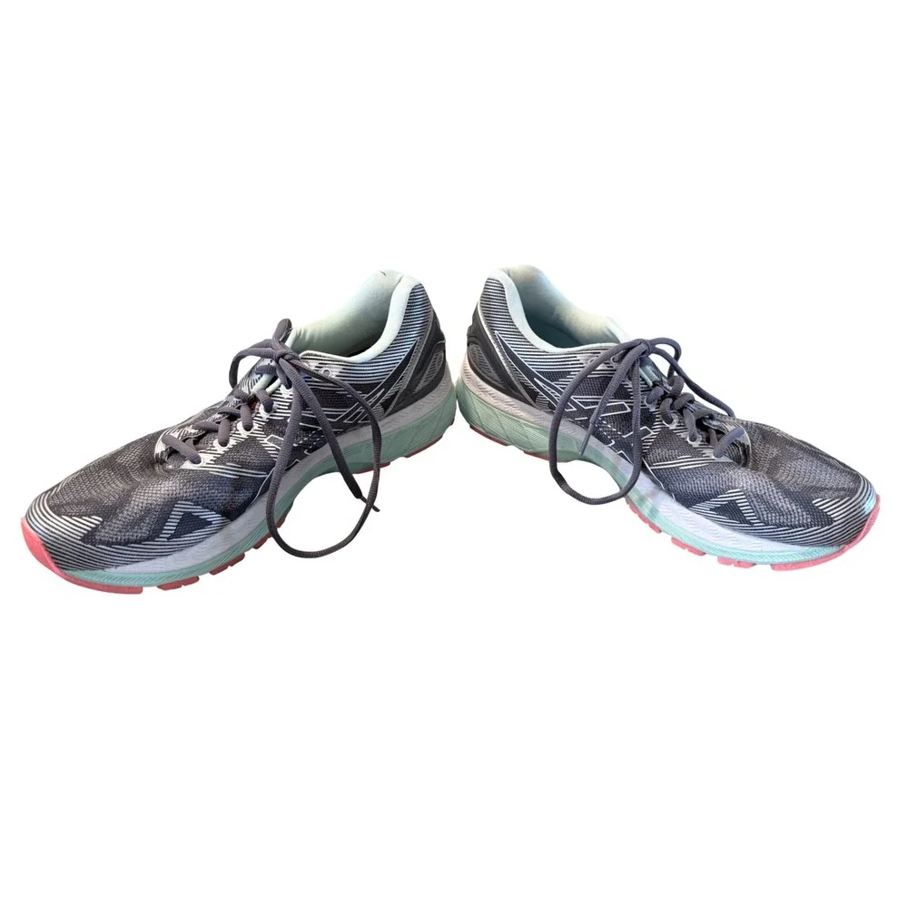Asics‎ Gel-Nimbus 19 Gray Mint Running Shoes Womens 10 T750N Sneakers